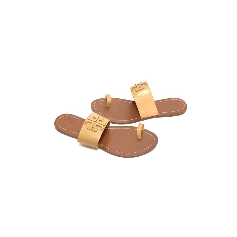 Tory Burch Tan Slide Sandals Minimalist Design